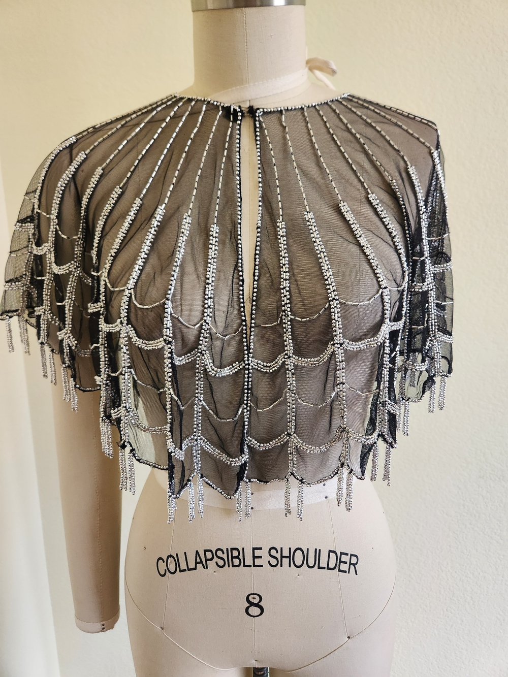 Spiderweb Beaded Fringe Capelet